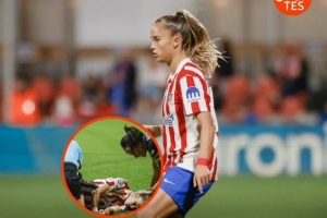 马竞女足球员梅迪纳头部被膝盖撞击一度失去意识，目前已脱离危险